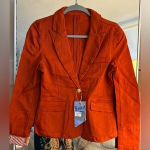 NEW EXOCET Rust Cotton Blend Denim Jacket Juniors S